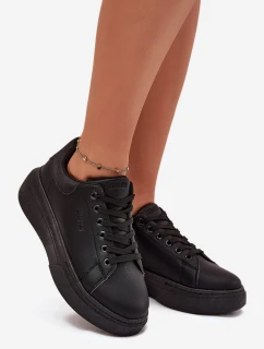 Dámske tenisky na platforme Big Star - čierne