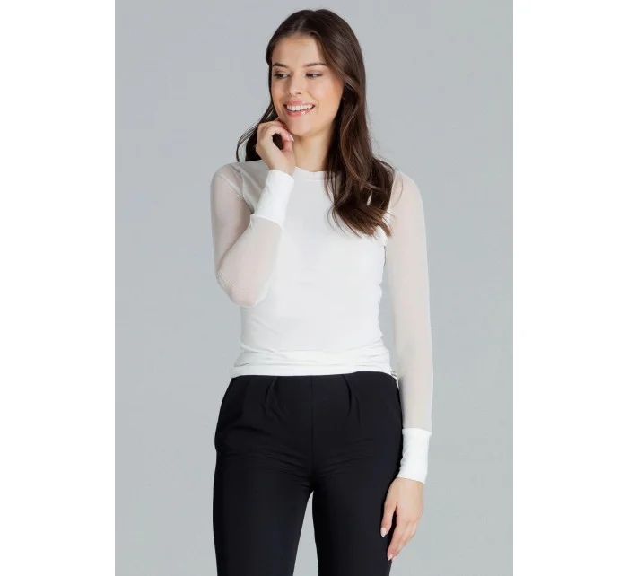 Dámská halenka model 18587062 krémová - Lenitif Dámská halenka model 18587062 krémová - Lenitif