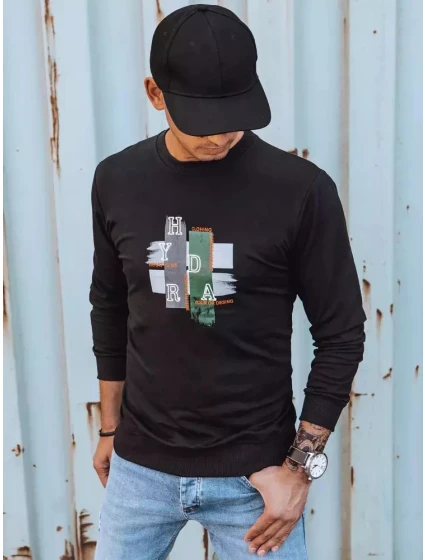 Pánská mikina s potiskem černá model 21966016 - Dstreet