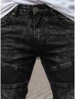 Pánske čierne džínsové nohavice FashionStreet UX3939