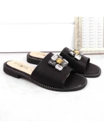 S.Barski W OLI262A žabky s kubickými zirkónmi čierne