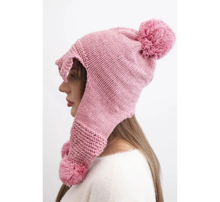 Dámská zimní čepice s vlnou a kšiltem a růžová model 21783035 - K-Fashion Dámská zimní čepice s vlnou a kšiltem a růžová model 21783035 - K-Fashion