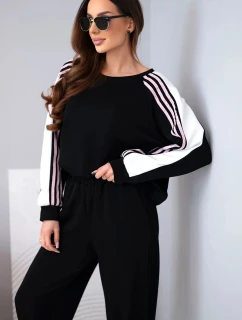 Dámsky maslový set s elastickým lemom čierny