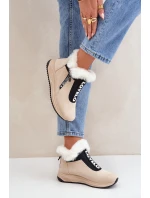 Dámské Botky S Kožešinou Béžové model 21680798 - Boto Dámské Botky S Kožešinou Béžové model 21680798 - Boto