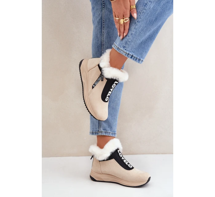 Dámské Botky S Kožešinou Béžové model 21680798 - Boto Dámské Botky S Kožešinou Béžové model 21680798 - Boto