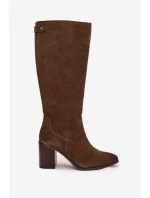 Dámské kozačky z přírodního semiše vyhřívané s olivové model 21712321 - SERGIO LEONE Dámské kozačky z přírodního semiše vyhřívané s olivové model 21712321 - SERGIO LEONE