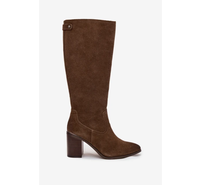 Dámské kozačky z přírodního semiše vyhřívané s olivové model 21712321 - SERGIO LEONE Dámské kozačky z přírodního semiše vyhřívané s olivové model 21712321 - SERGIO LEONE