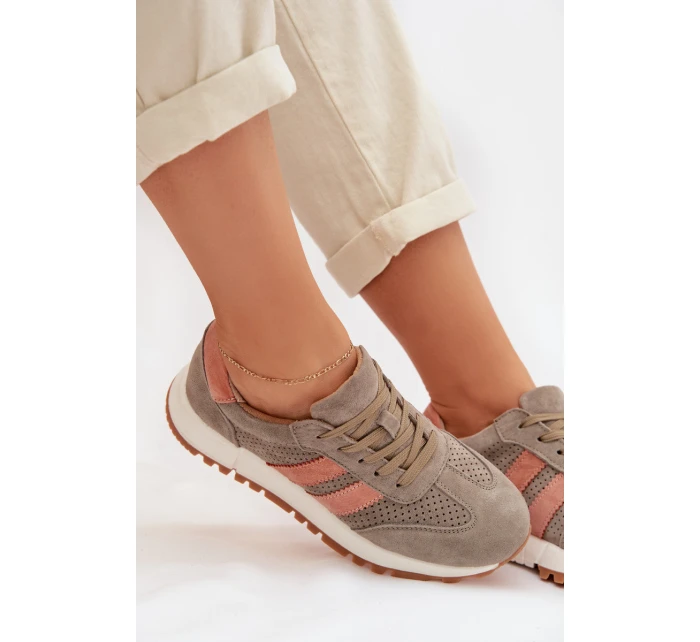 Dámské tenisky z přírodního semiše tmavě zelené Marceline