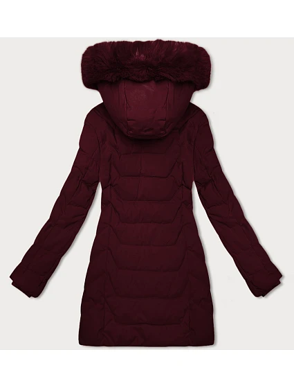 Dámská bunda ve vínové bordó barvě s kapucí model 21428654 - J.STYLE