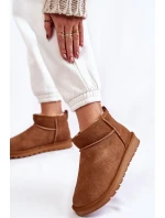 Damskie Zamszowe Niskie Śniegowce Camel Shelie Damskie Zamszowe Niskie Śniegowce Camel Shelie