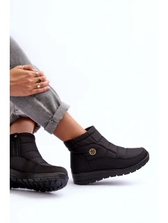 Śniegowce Damskie Ocieplane Czarne Helis