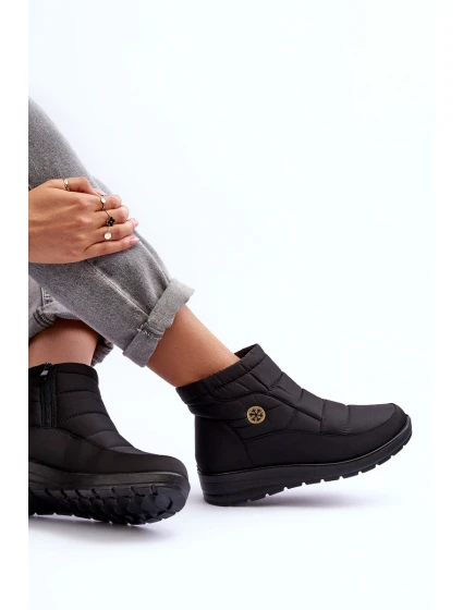 Śniegowce Damskie Ocieplane Czarne Helis