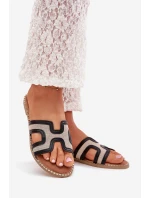 Klapki Damskie Na Płaskim Obcasie Czarne Vereya Klapki Damskie Na Płaskim Obcasie Czarne Vereya