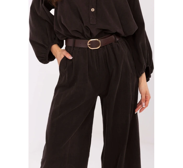 Spodnie IT SP model 21722835 ciemny brązowy - FPrice Spodnie IT SP model 21722835 ciemny brązowy - FPrice