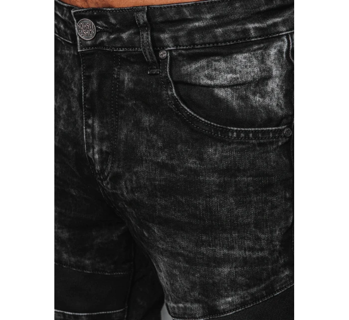 Pánske čierne džínsové nohavice FashionStreet UX3939