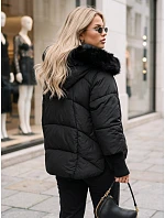 Dámska zimná bunda s kožušinou a kapucňou, čierna, FashionStreet TY5887 Dámska zimná bunda s kožušinou a kapucňou, čierna, FashionStreet TY5887
