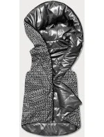 Šedá dámska rozšírená obojstranná vesta (B8006-70)