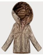 Pikowana kurtka damska z kapturem Goodlookin beżowa (B8596-12) Pikowana kurtka damska z kapturem Goodlookin beżowa (B8596-12)