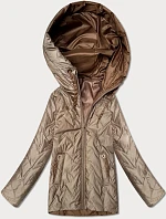 Dámska prešívaná bunda s kapucňou Goodlookin beige (B8596-12)