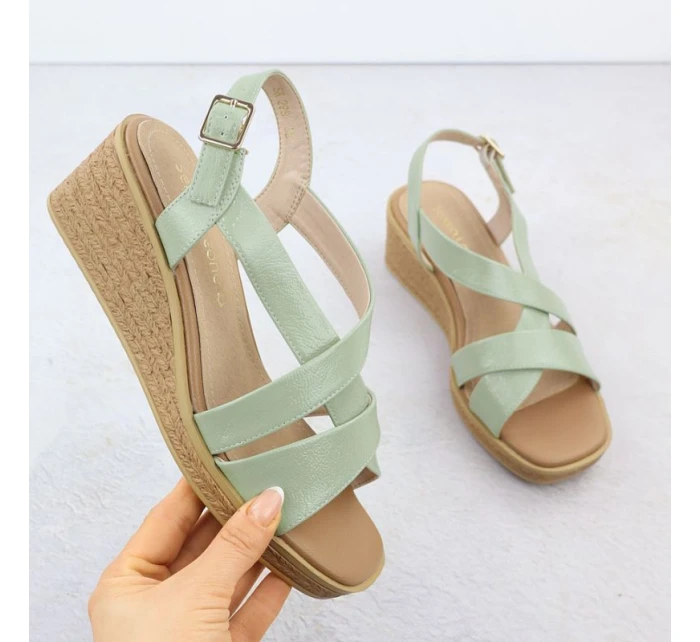 Zelené lakované dámske sandále na platforme Sergio Leone SK298 Zelené lakované dámske sandále na platforme Sergio Leone SK298