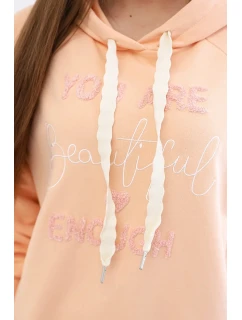 Bavlnená mikina s kapucňou peach