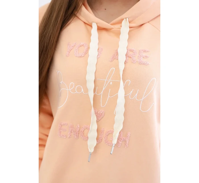 Bavlnená mikina s kapucňou peach