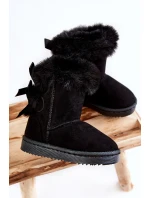 Dětské Teplé Sněhule Semišové s Černe model 21597169 - Boto Dětské Teplé Sněhule Semišové s Černe model 21597169 - Boto
