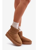 Skórzane Zamszowe Śniegowce Na Platformie Za Kostkę Camel Rianaella Skórzane Zamszowe Śniegowce Na Platformie Za Kostkę Camel Rianaella