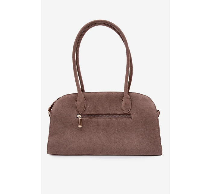 Kabelka s přívěskem a sponami eko semiš tmavě béžová model 22111664 - Flora&Co