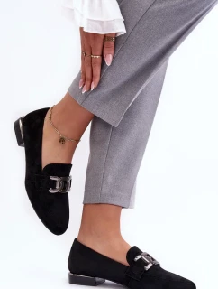 Dámske mokasíny s ornamentom čierne Camilena