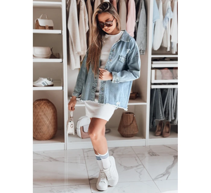 Dámská oversize džínová bunda modrá model 21988207 - Dstreet Dámská oversize džínová bunda modrá model 21988207 - Dstreet