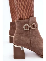 Dámské Semišové Botky Hnědé model 21638450 - Boto
