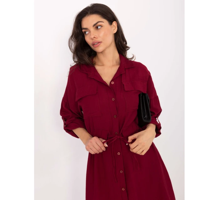 Sukienka MI SK model 21724575 bordowy - FPrice Sukienka MI SK model 21724575 bordowy - FPrice