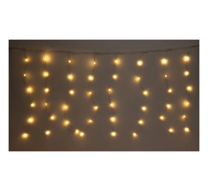 VIANOČNÉ STROMČEKY VONKAJŠIE/VNÚTORNÉ SVETELNÉ ZÁVESY 120 LED 300X60CM S DIAĽKOVÝM OVLÁDANÍM TEPLÁ BIELA