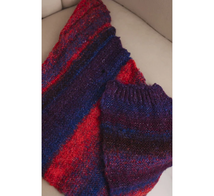 Dámsky vlnený komínový šál KN20 fialový