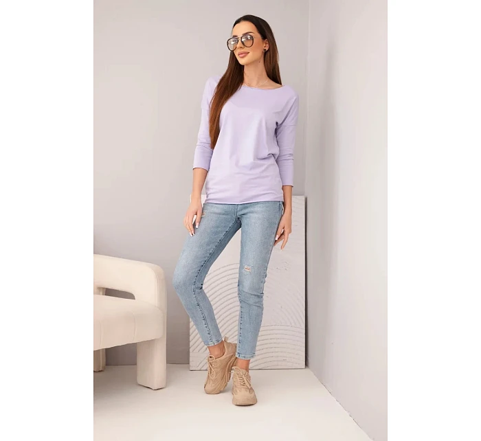 Dámska blúzka s lodičkovým výstrihom svetlo fialová