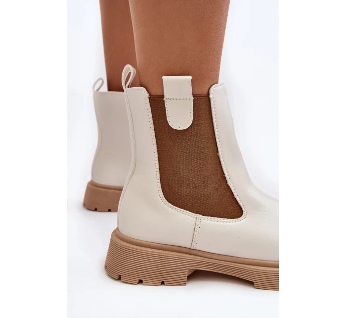 Botki Sztyblety Damskie Na Zamek Białe Ramhel
