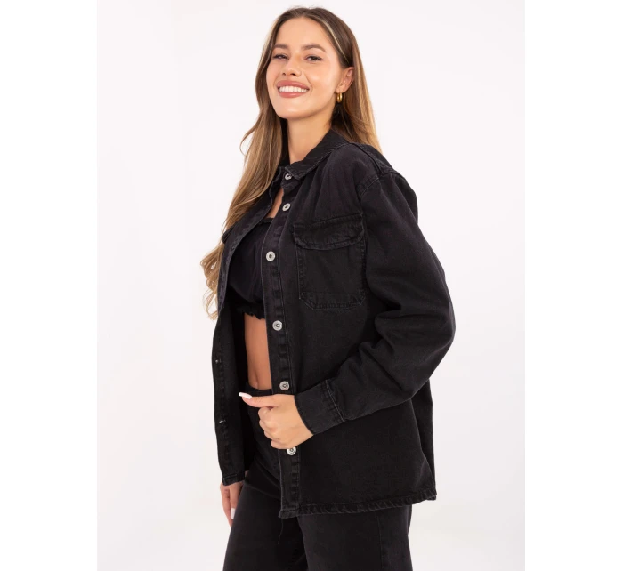 Košeľa D80026BI11280B158 čierna