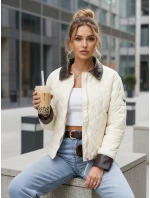 Dámska prešívaná bunda v ecru farbe FashionStreet TY5621