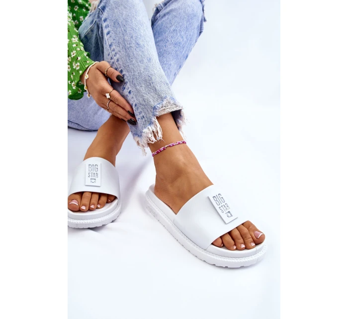 Dámské pantofle Big Star model 21609139 Bílé - Big Star Shoes Dámské pantofle Big Star model 21609139 Bílé - Big Star Shoes