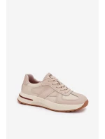 Skórzane Damskie Buty Sportowe Sneakersy Daniel Lopez Just Dare SS2D4043 Beżowe