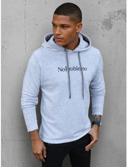 Pánska sivá mikina FashionStreet BX5456 Pánska sivá mikina FashionStreet BX5456