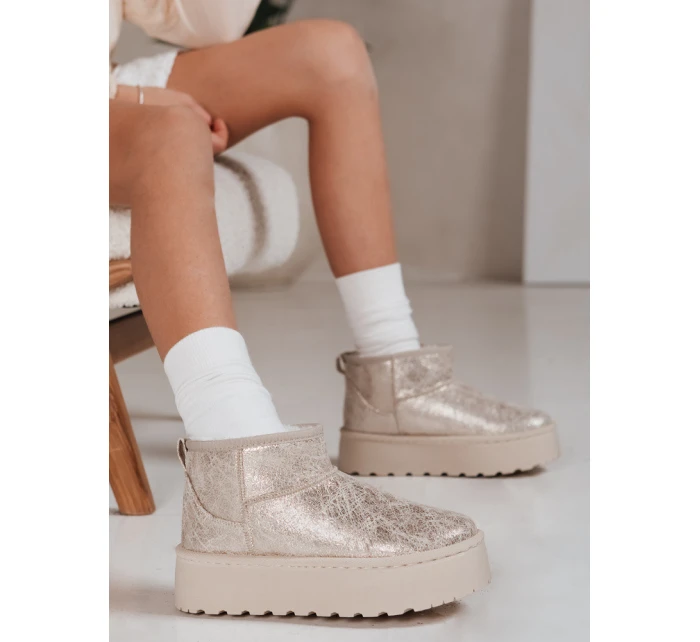 Dámske semišové béžové snežnice FashionStreet ZY1293