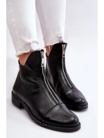 Kožené kozačky na zip Nicole model 21612117 Černá - Zazoo