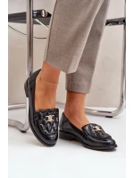 Kožené Lakované Mokasíny Se Zlatou Dekorací Laura model 21683149 Černé - Laura Messi