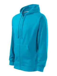 Trendy mikina na zips Pánske tyrkysové