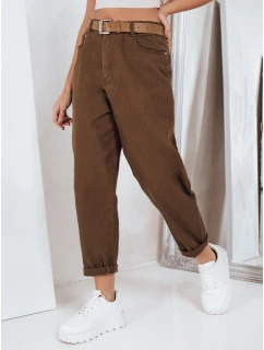 Dámske rifle mom fit hnedé Dstreet UY2844