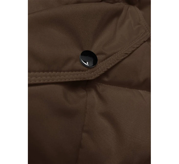 Hnědá péřová dámská zimní bunda model 21245971 - LHD Hnědá péřová dámská zimní bunda model 21245971 - LHD
