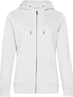 B&C QUEEN Zipped Hood_° Dámska mikina s kapucňou 01.W03Q biela