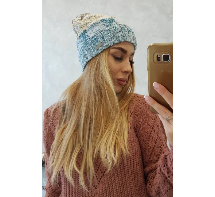 Fleecová čiapka Dolores K303 marine+kiwi+brown Fleecová čiapka Dolores K303 marine+kiwi+brown